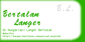 bertalan langer business card